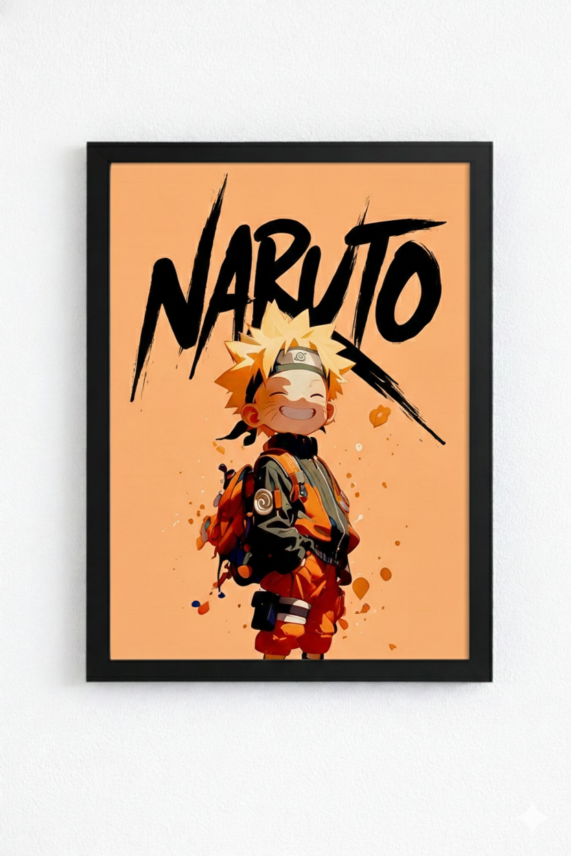 Printed Naruto Uzumaki Anime Photo Frame | MDF Wooden Wall Decor Frame for Bedroom | Anime Wall Hanging Gift for Fans