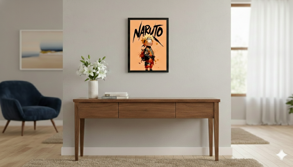 Printed Naruto Uzumaki Anime Photo Frame | MDF Wooden Wall Decor Frame for Bedroom | Anime Wall Hanging Gift for Fans