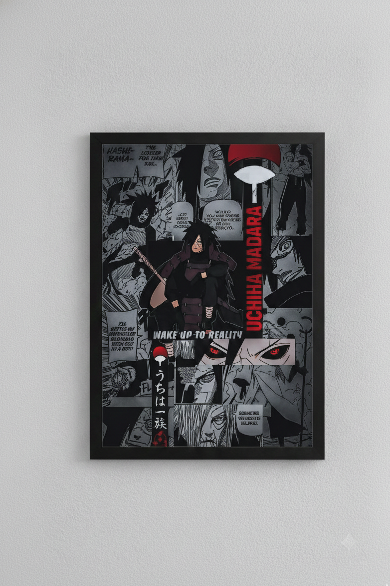 Printed Madara Uchiha Anime Photo Frame | MDF Wooden Wall Decor Frame for Bedroom | Anime Wall Hanging Gift