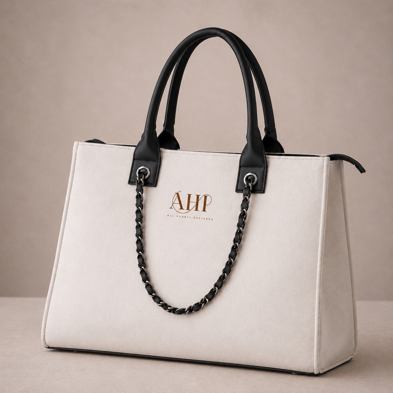 AHP Premium Women's PU Leather Tote Bag | Office, Travel & Everyday Handbag (Ivory White)