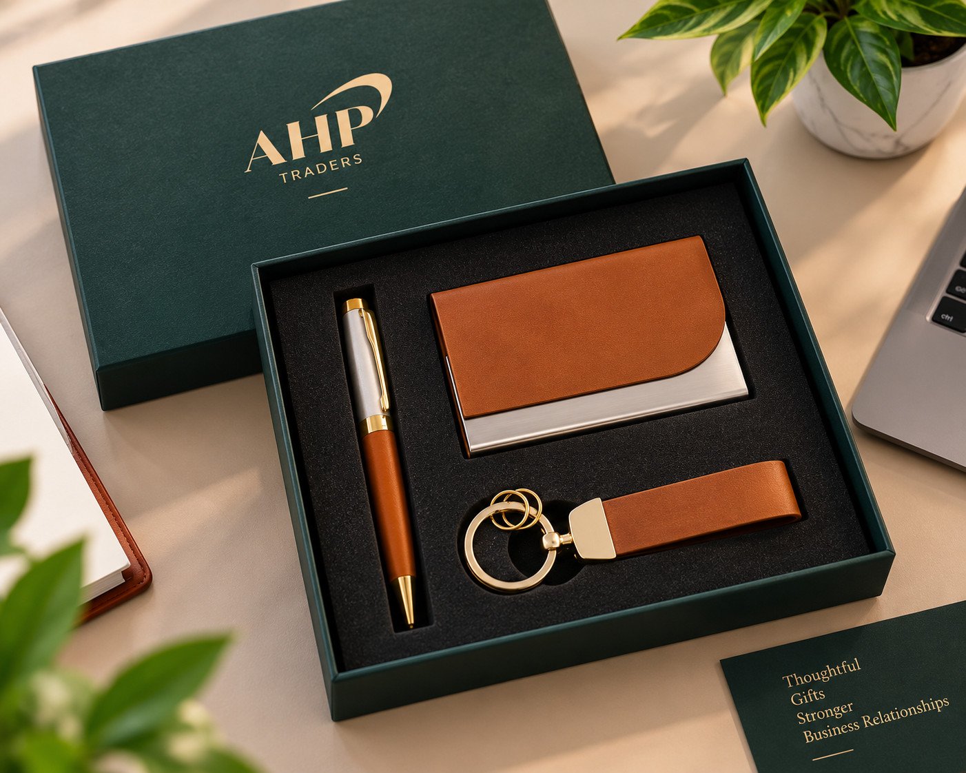 AHP Premium 3-in-1 Corporate Gift Set – Brown