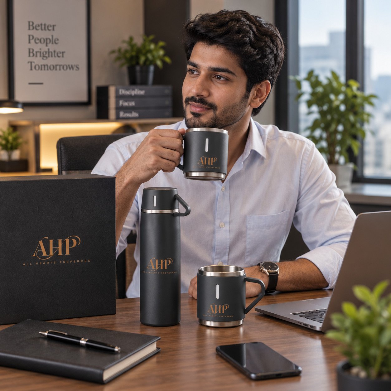 AHP Premium Stainless Steel Bottle & Mug Gift Set