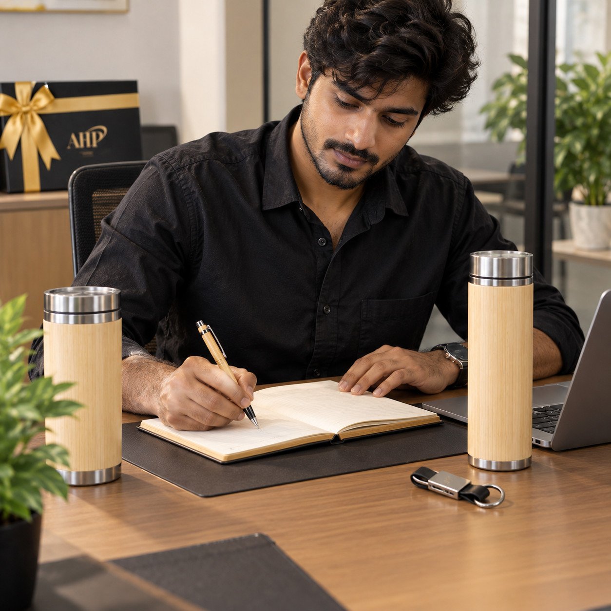 AHP Premium Bamboo Executive 5-in-1 Corporate Gift Set