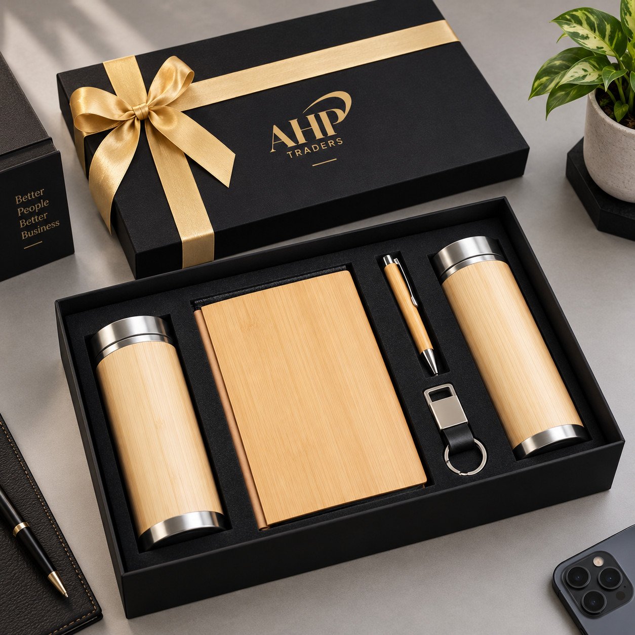 AHP Premium Bamboo Executive 5-in-1 Corporate Gift Set