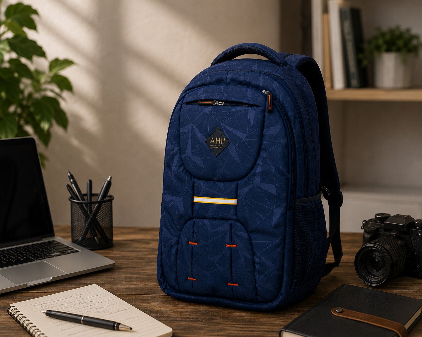 AHP Premium Water Resistant Laptop Backpack | 30L Travel, College & Office Bag (Navy Blue)